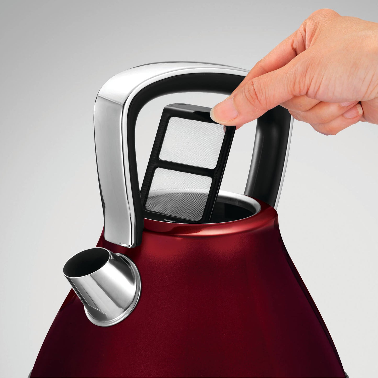 Morphy Richards 2200W Evoke 1.5L Pyramid Red Stainless Steel Kettle
