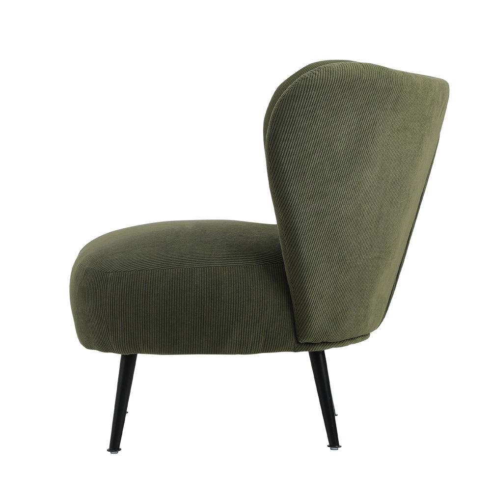 2x Armchair with Lumbar Pillow Wingback Velvet Green
