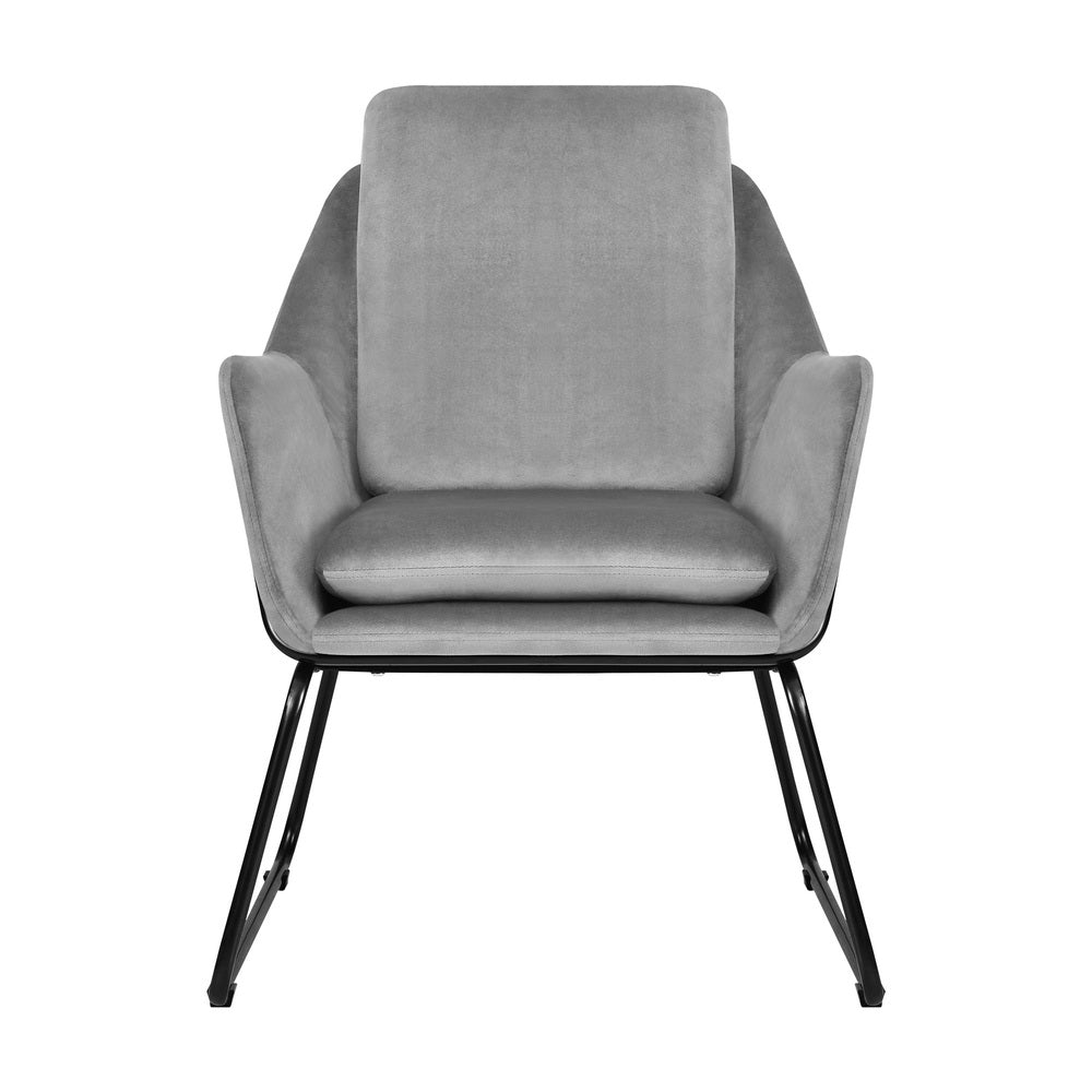 Armchair Velvet Accent Chairs Tub Chair Sofa Lounge Upholstered Grey