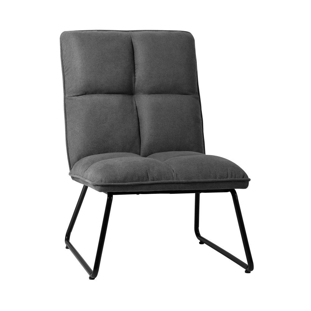 Armchair Lounge Chair Accent Chairs Linen Fabric Upholstered Dark Grey