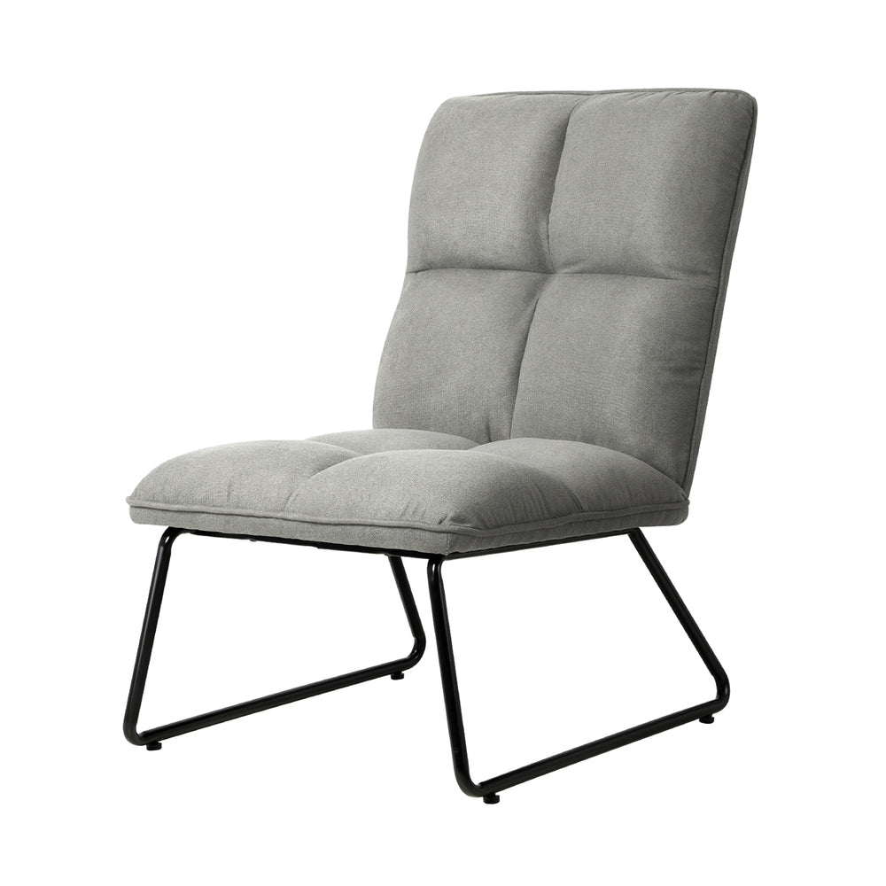 Armchair Lounge Chair Accent Chairs Linen Fabric Upholstered Light Grey