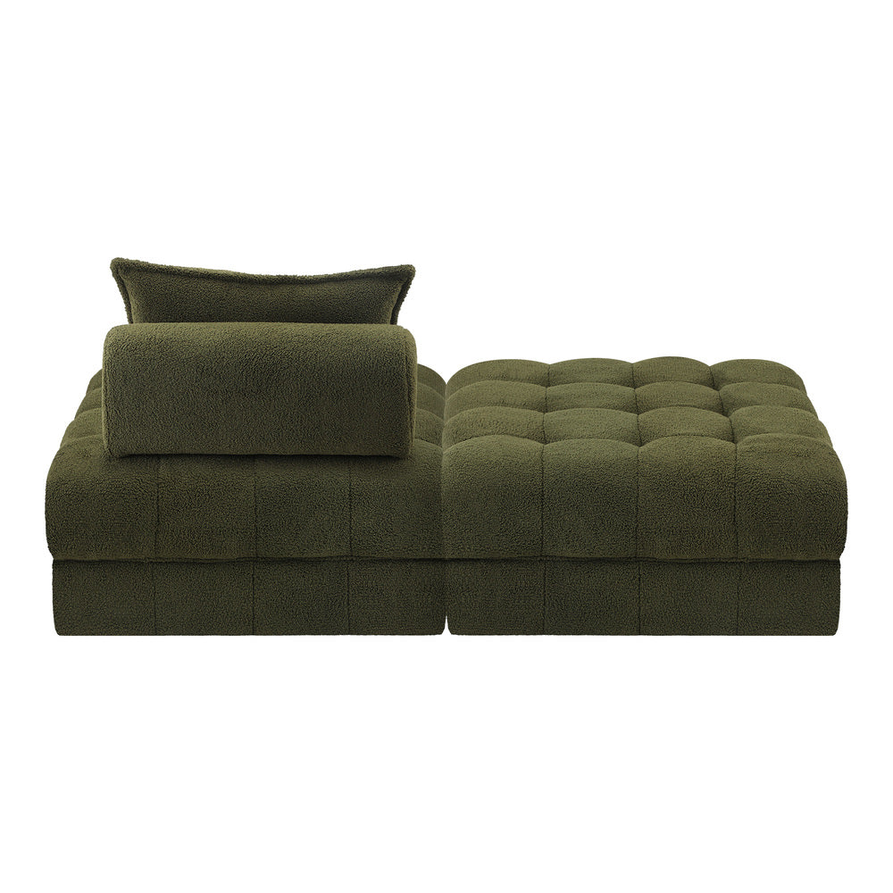 2/3/4/5/6 Seater Boucle Modular Sofa & Ottoman Set Green