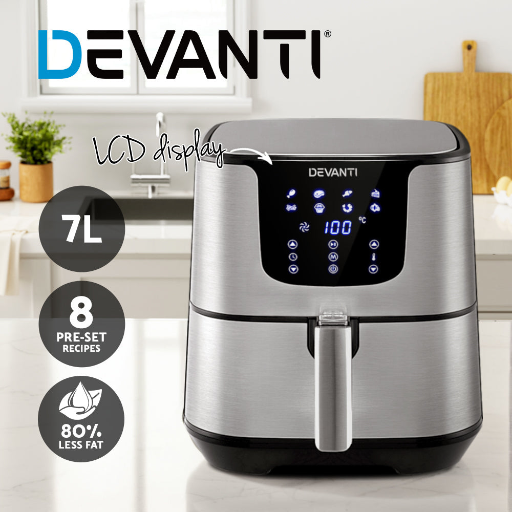 Air Fryer 7L Lcd Fryers Stainless Steel