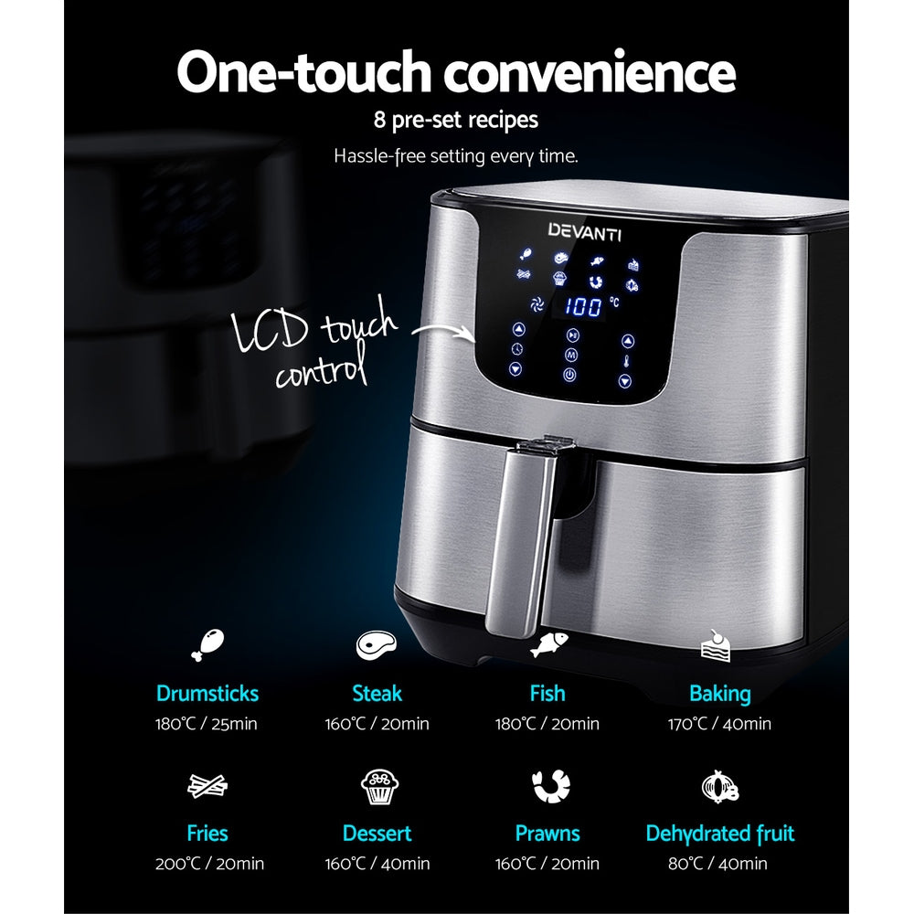 Air Fryer 7L Lcd Fryers Stainless Steel
