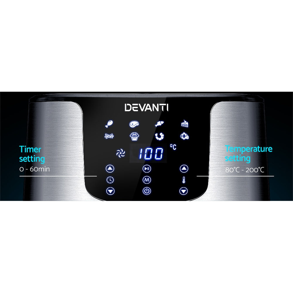 Air Fryer 7L Lcd Fryers Stainless Steel