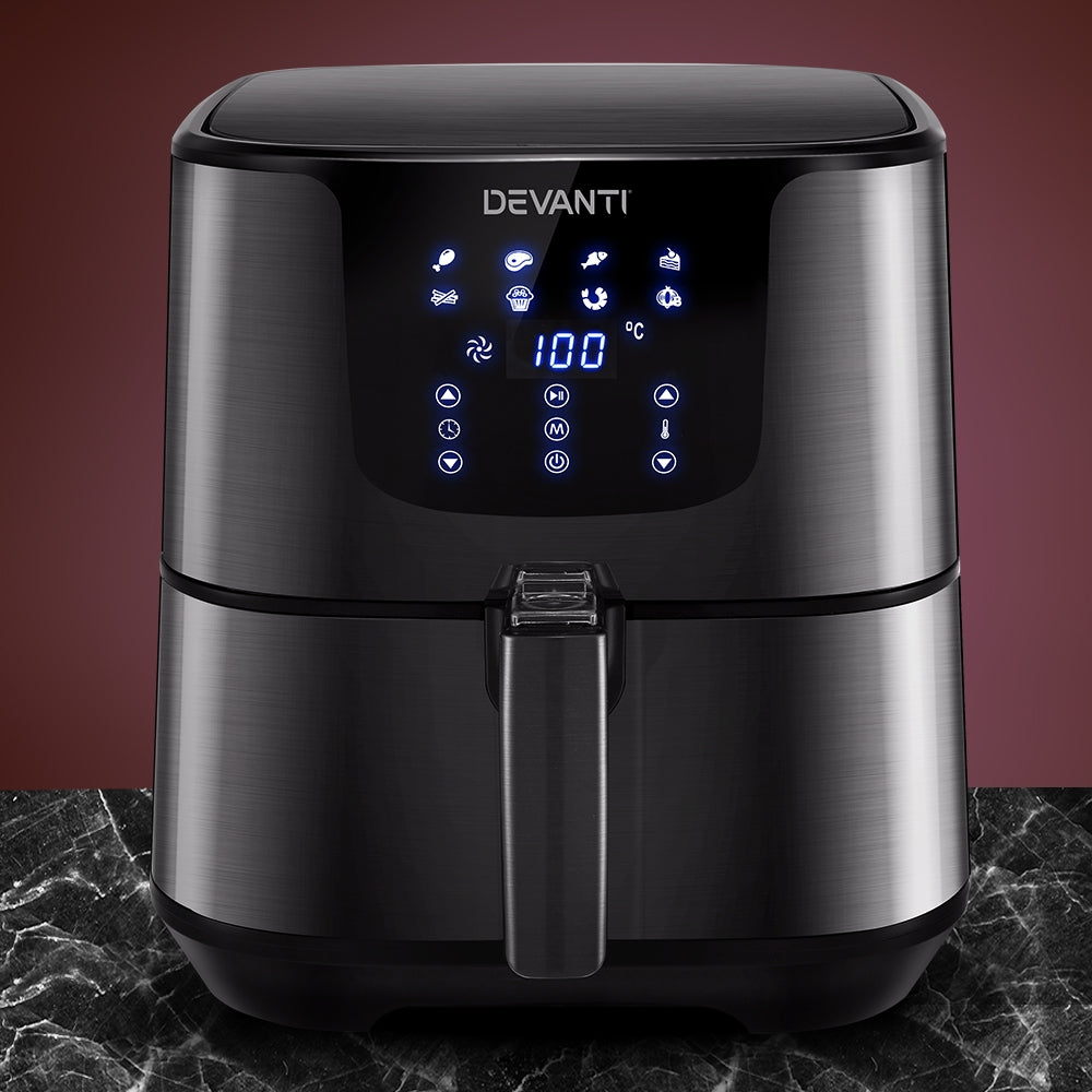 Air Fryer 7L Lcd Fryers Black