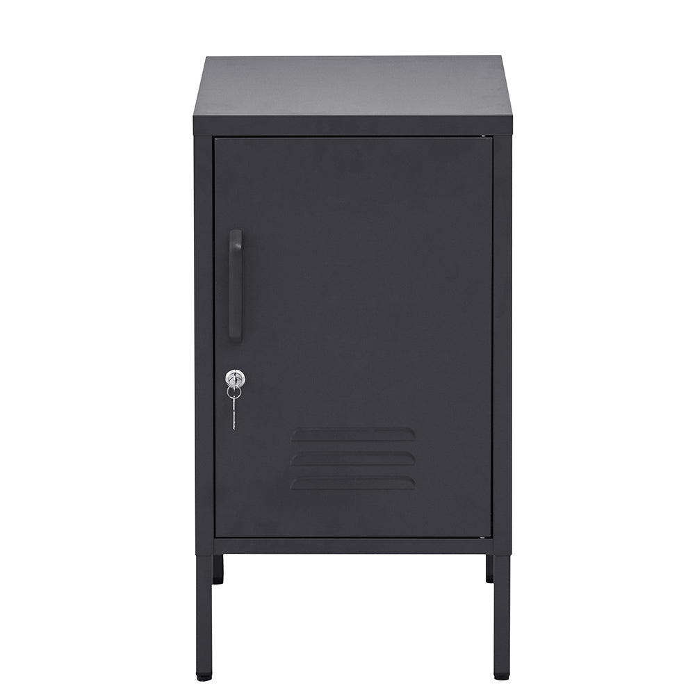 Bedside Table Metal Cabinet - Black/Green