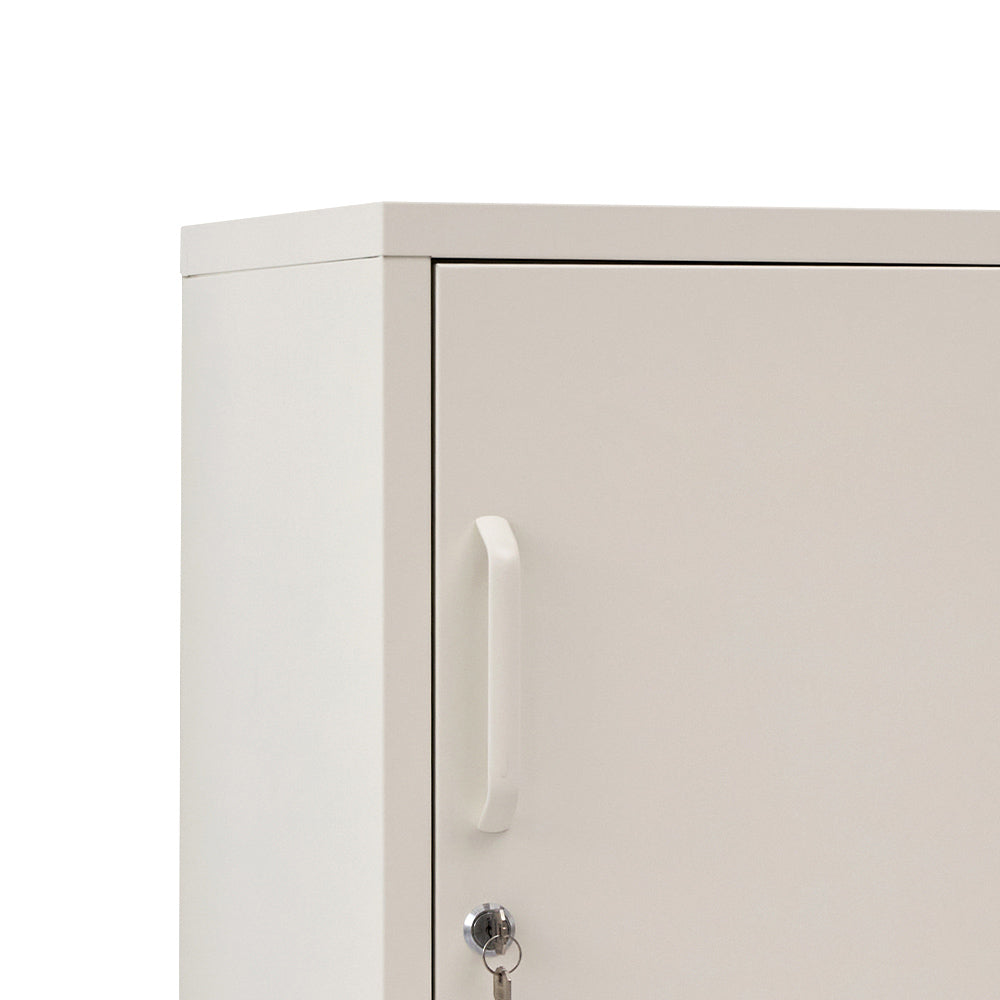 Sleek White Metal Bedside Table