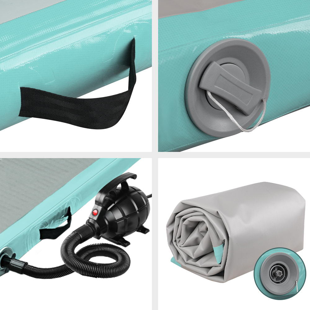 Gofun 3X1M Inflatable Air Track Mat With Pump Tumbling Gymnastics Green