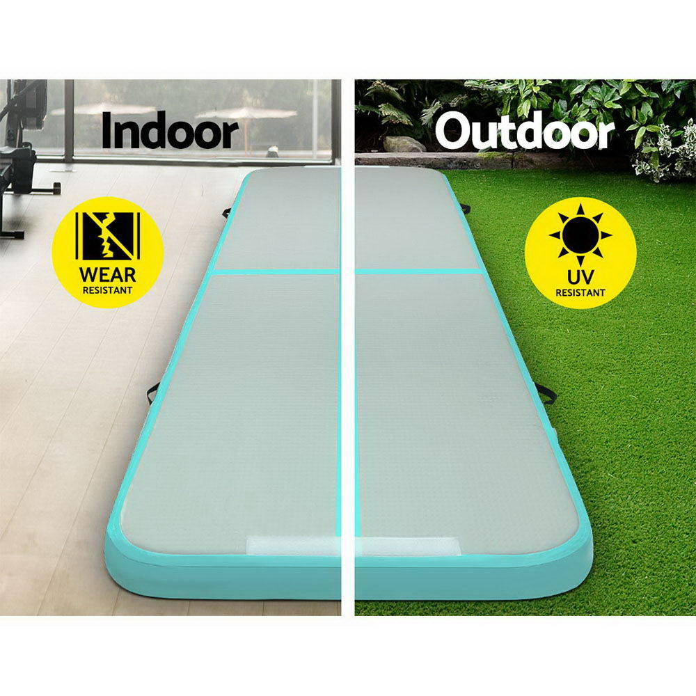 Gofun 3X1M Inflatable Air Track Mat With Pump Tumbling Gymnastics Green