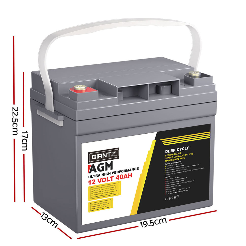 AGM Battery 12V 40Ah/60Ah Deep Cycle Box Portable