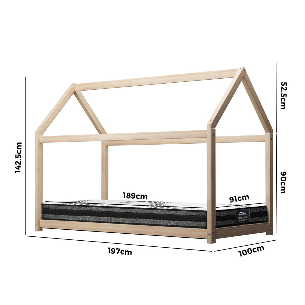 Kids Bed Frame With Single Mattress Set House Style