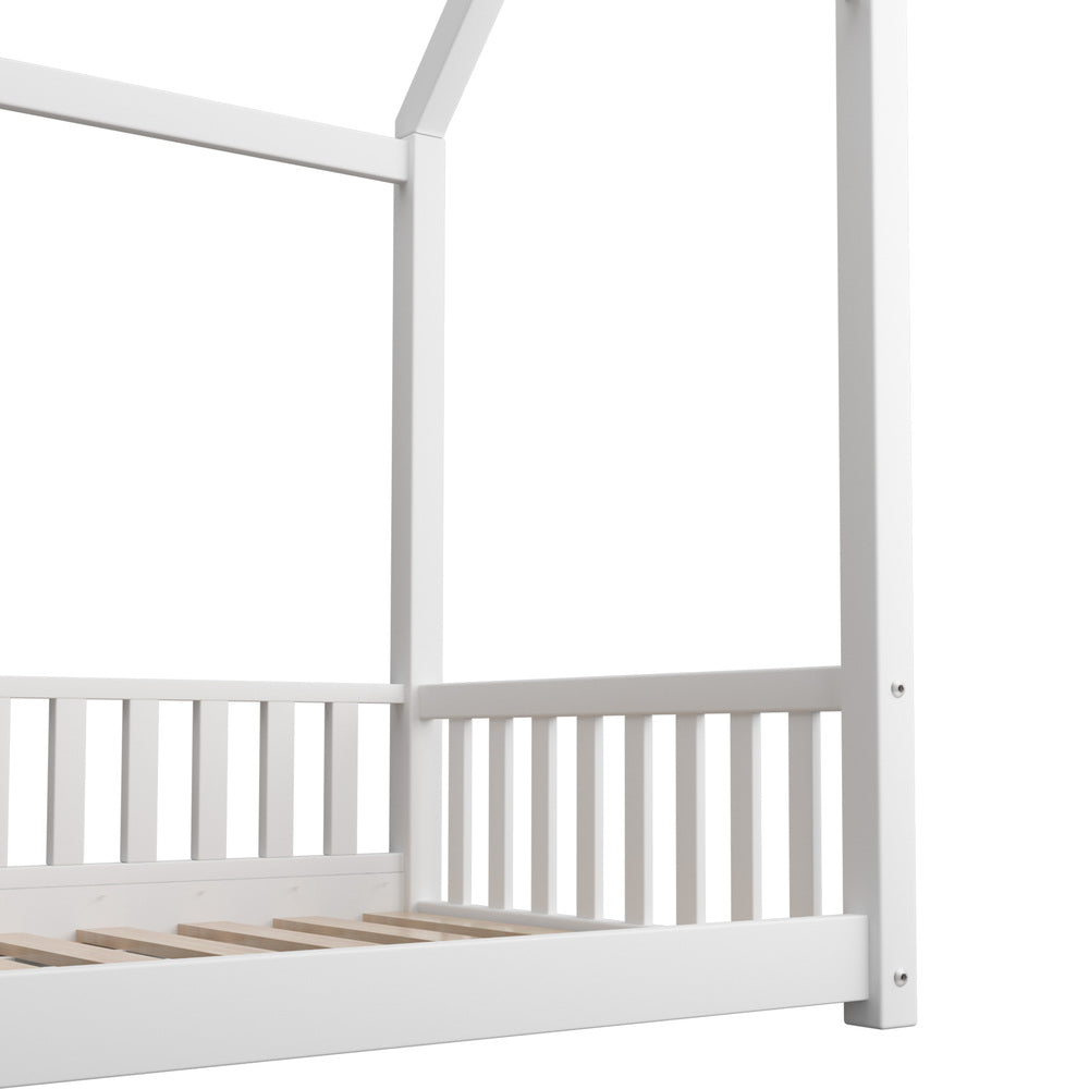 Kids Bed Frame With Single Mattress Set House Frame White