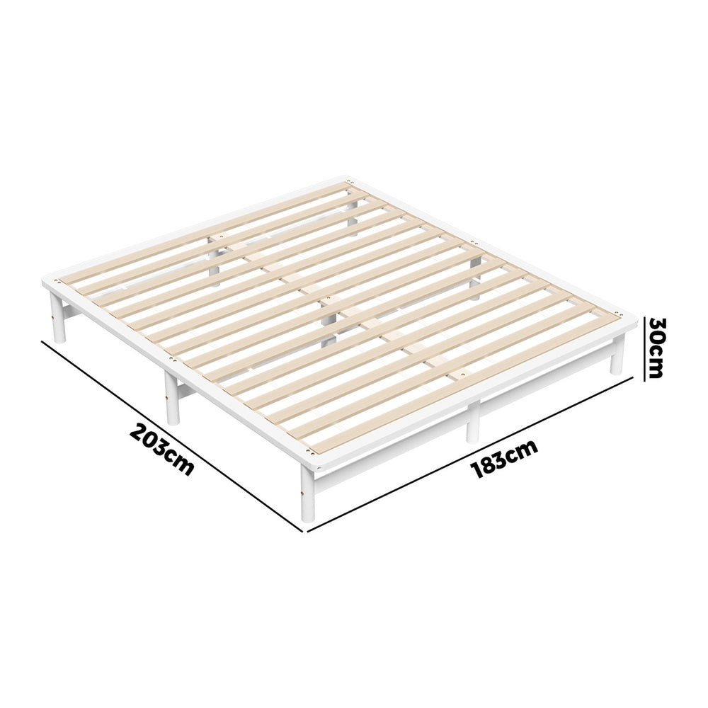Double/King Single/Queen Wooden Bed Frame Solid Pine Timber White