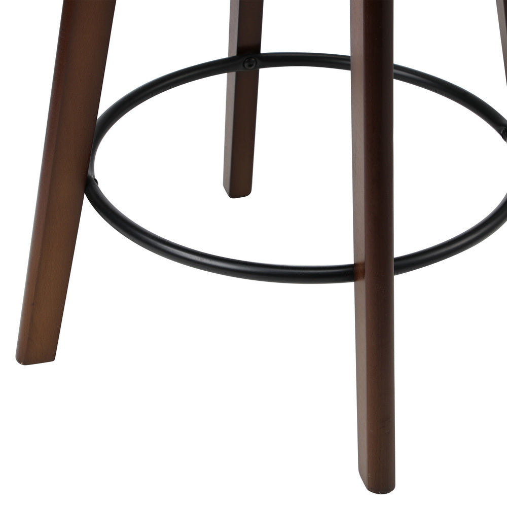 4x Bar Stools Swivel PU Leather Black