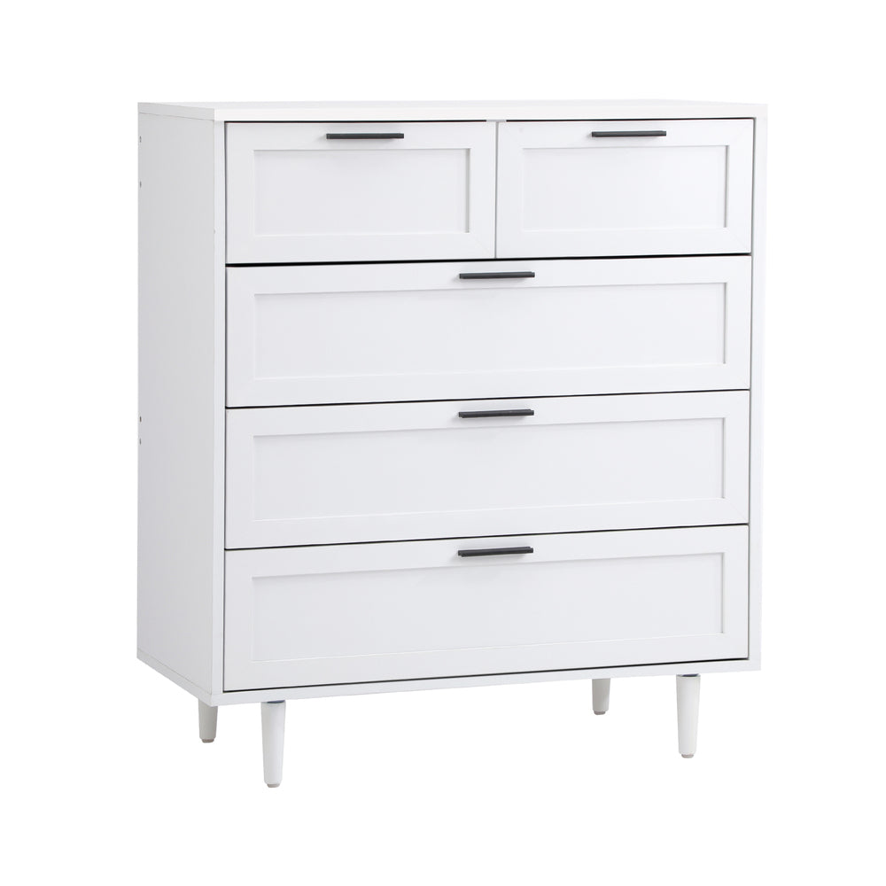 Bedroom Set 5 Chest of Drawers and 2 Bedside Tables White
