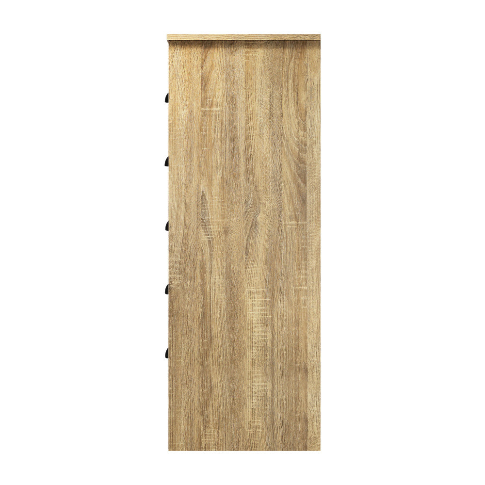 Tallboy Chest of Drawer Dresser 6 Drawers Bedroom Storage Cabinet Natural