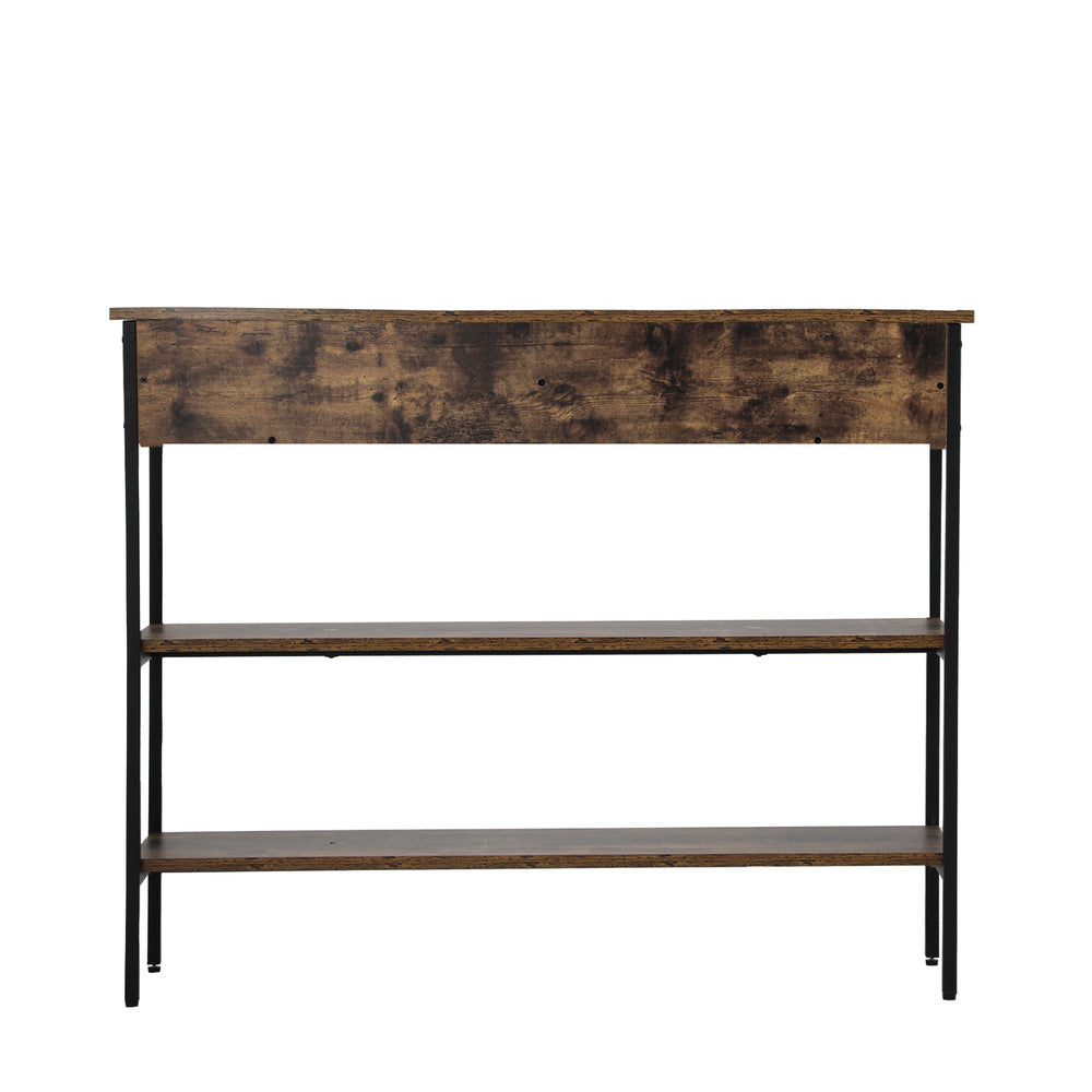 3-Tier Console Table with 2 Drawers