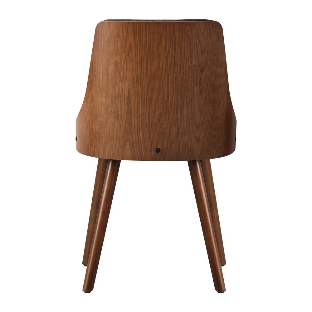 Dining Chairs Wooden Chair Kitchen Cafe Faux Linen fabric Padded Seatx2