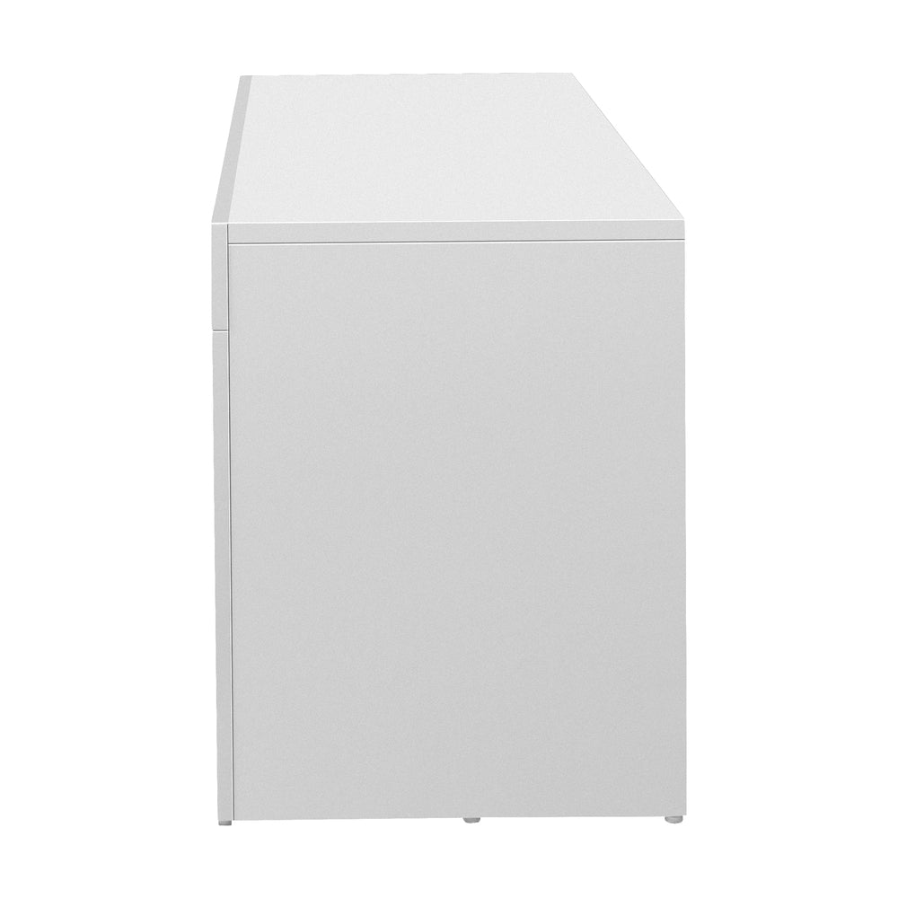 TV Cabinet Entertainment Unit Stand LED RGB Gloss Furniture White 180CM