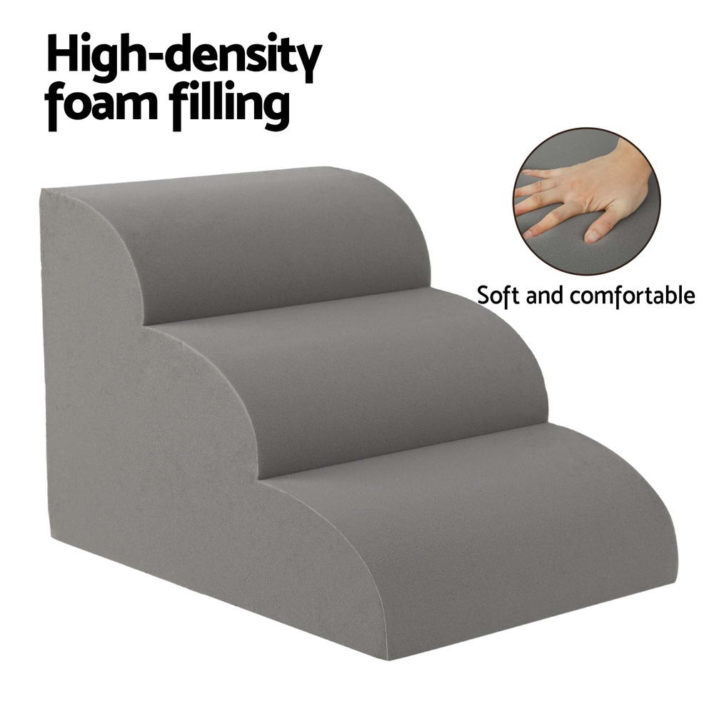 Dog Ramp Steps Foam 3/4 Tier Pet Stairs For Bed Sofa Car Portable Indoor