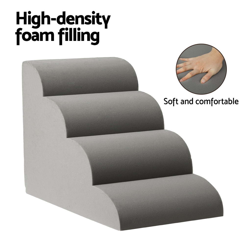 Dog Ramp Steps Foam 3/4 Tier Pet Stairs For Bed Sofa Car Portable Indoor