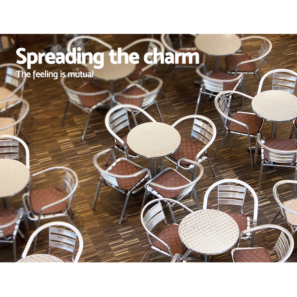 Outdoor Bar Table Adjustable Aluminium Round 70/110Cm