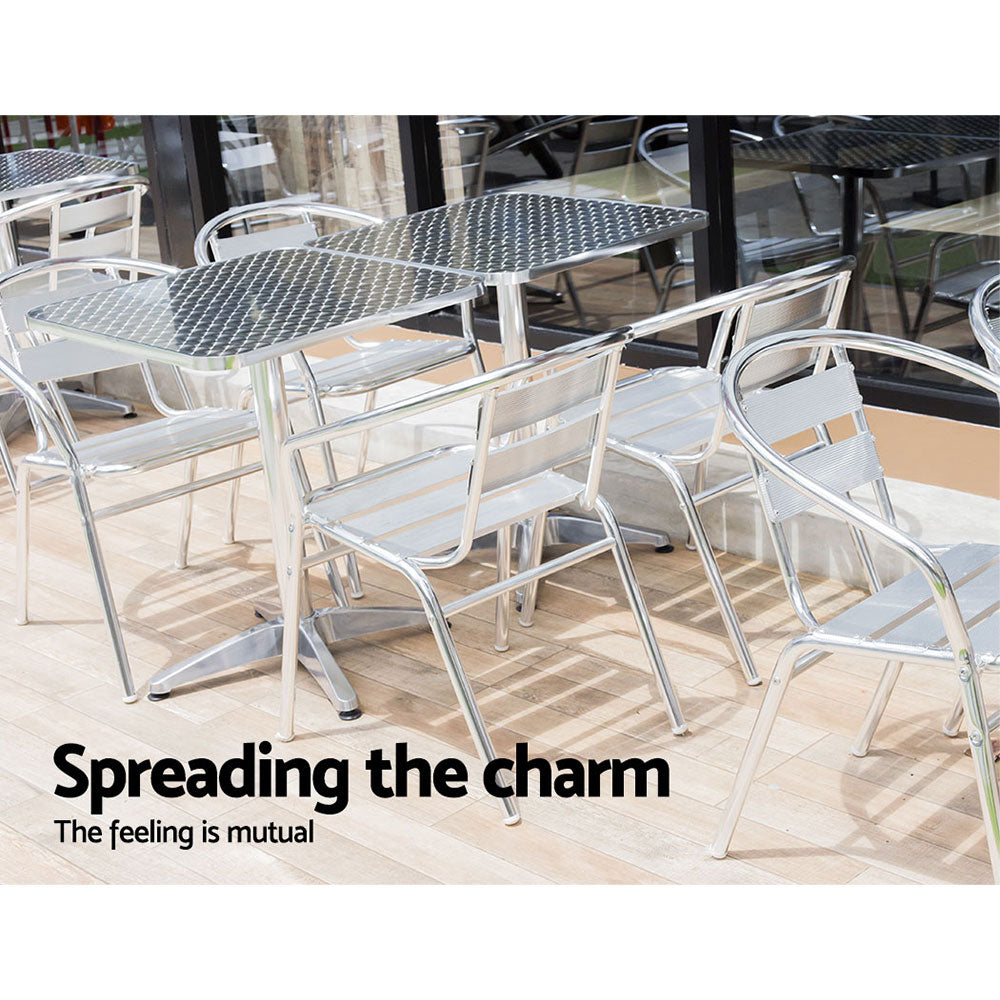 Outdoor Bar Table Adjustable Aluminium Square 70/110Cm