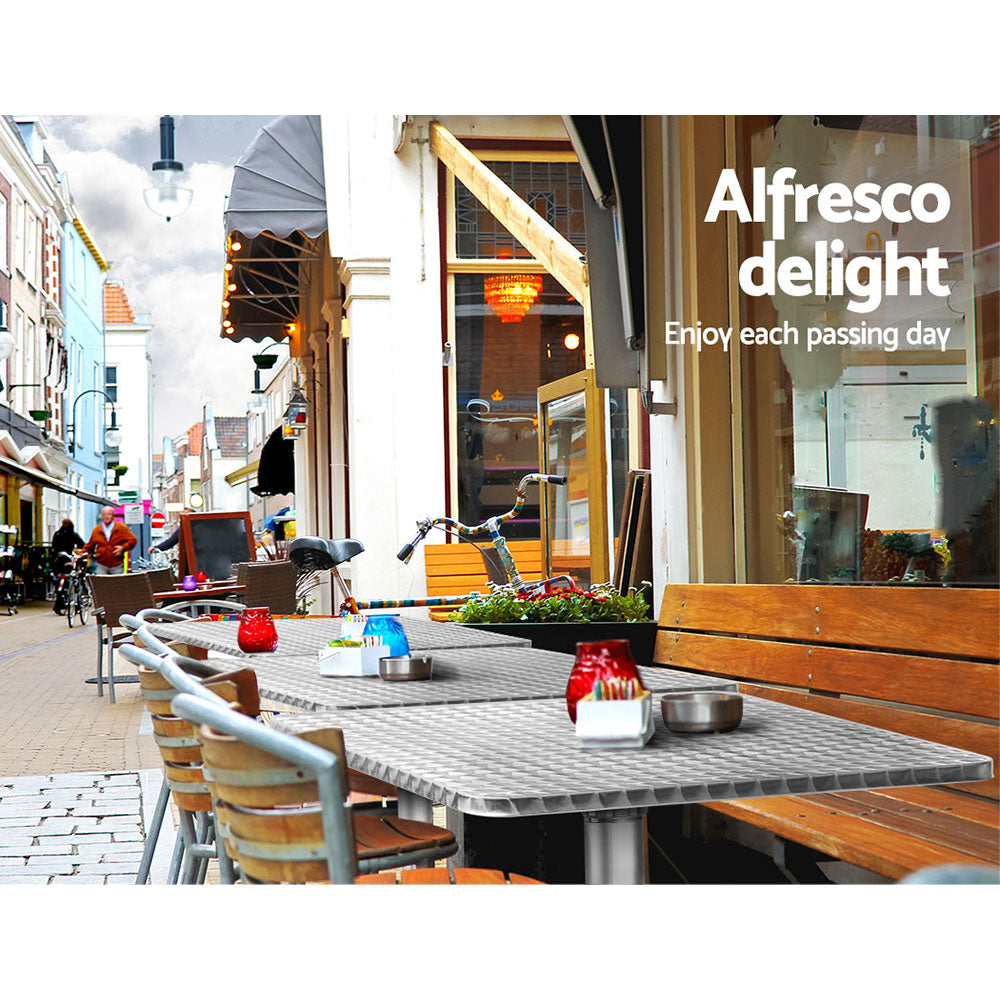 Outdoor Bar Table Adjustable Aluminium Square 70/110Cm