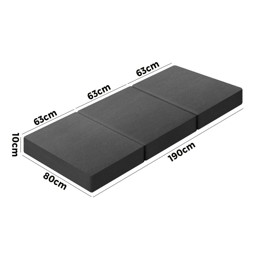 Simple Deals Folding Mattress Portable Single Sofa Foam Bed Camping Sleeping Pad Grey