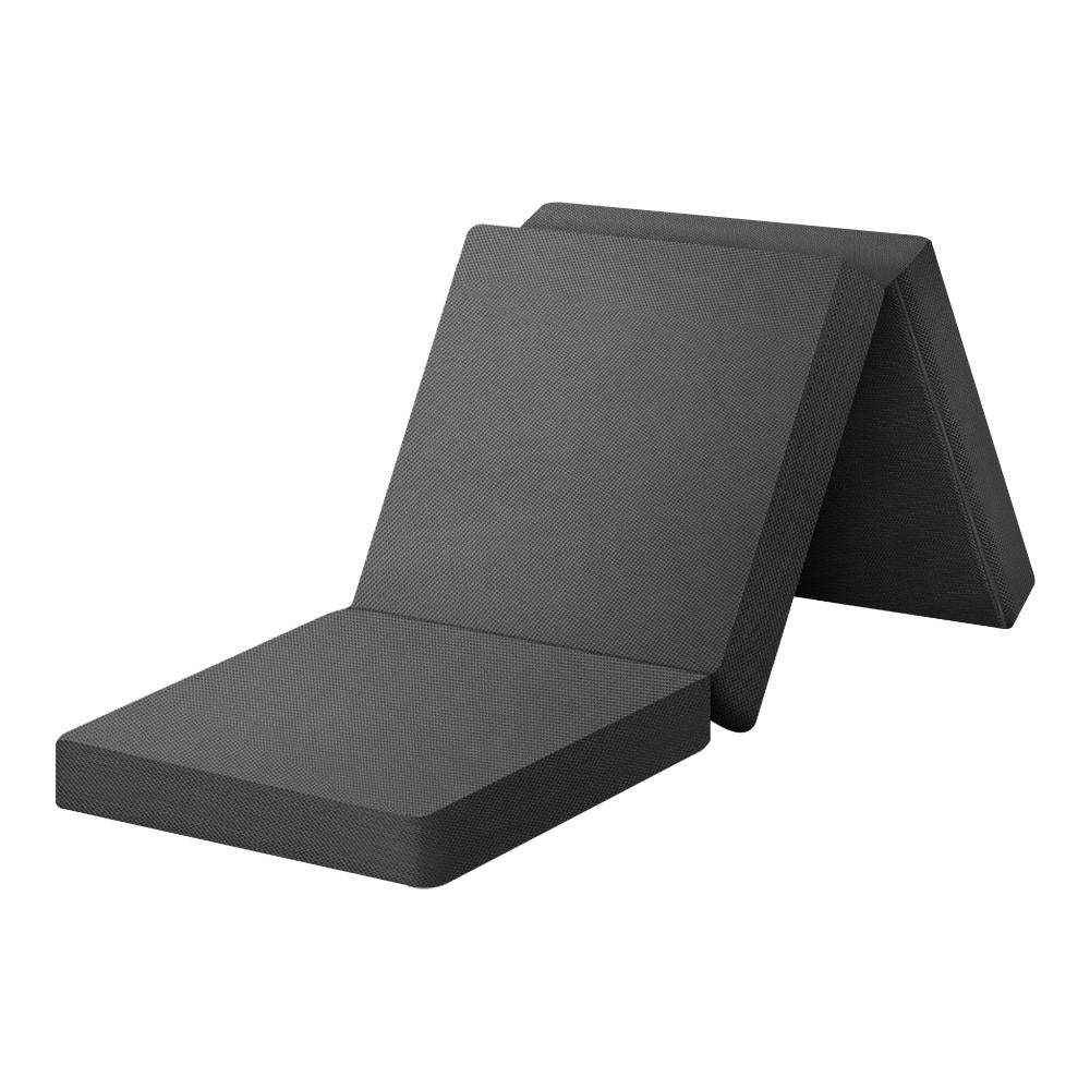 Simple Deals Folding Mattress Portable Single Sofa Foam Bed Camping Sleeping Pad Grey