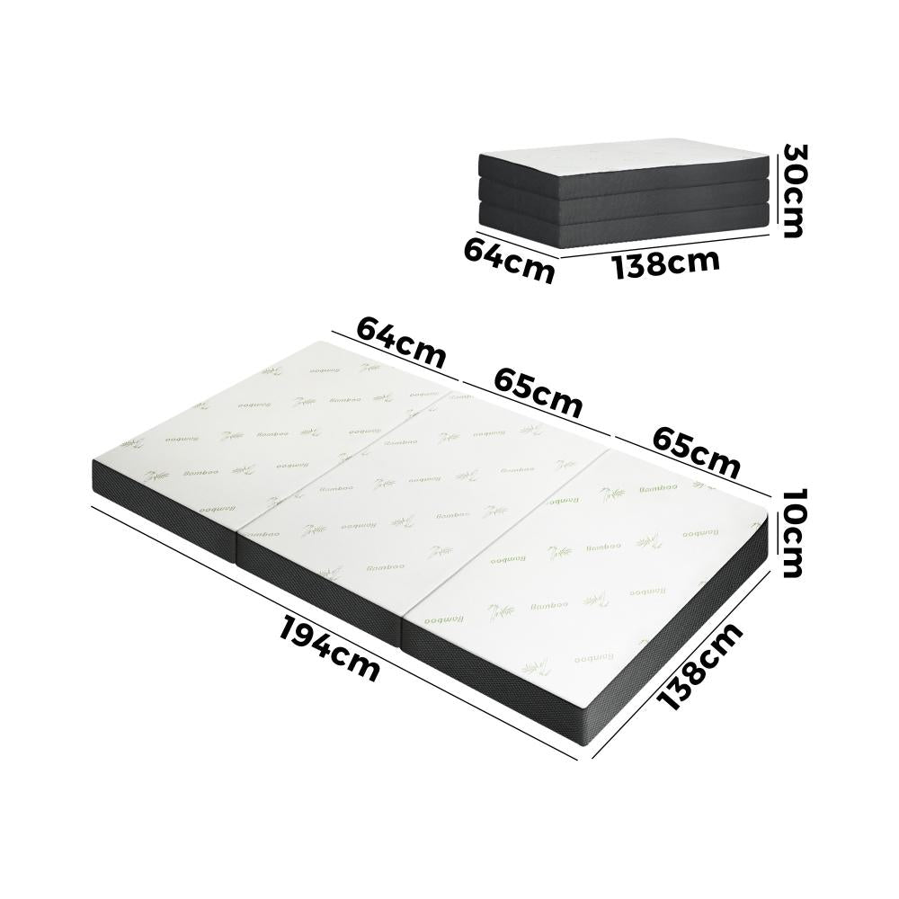 Simple Deals Folding Foam Mattress Sofa Bed Trifold Sleeping Mat Camping Cushion Double