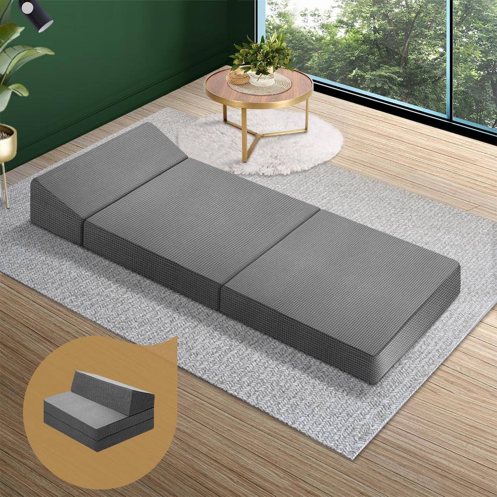 Simple Deals Foldable Mattress Folding Sofa Bed Trifold Sleeping Camping Cushion Single