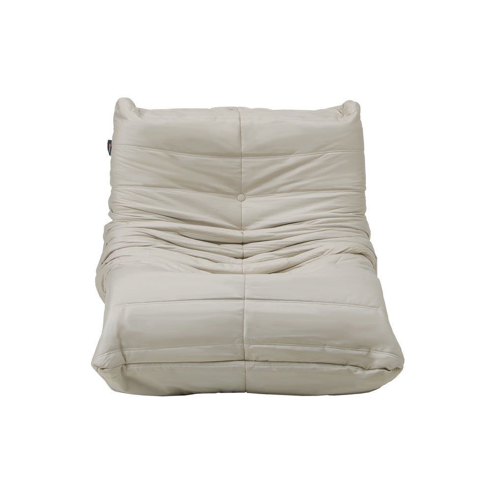 2X Floor Sofa Lounge Caterpillar Lazy Couch Single Pouffe Beige