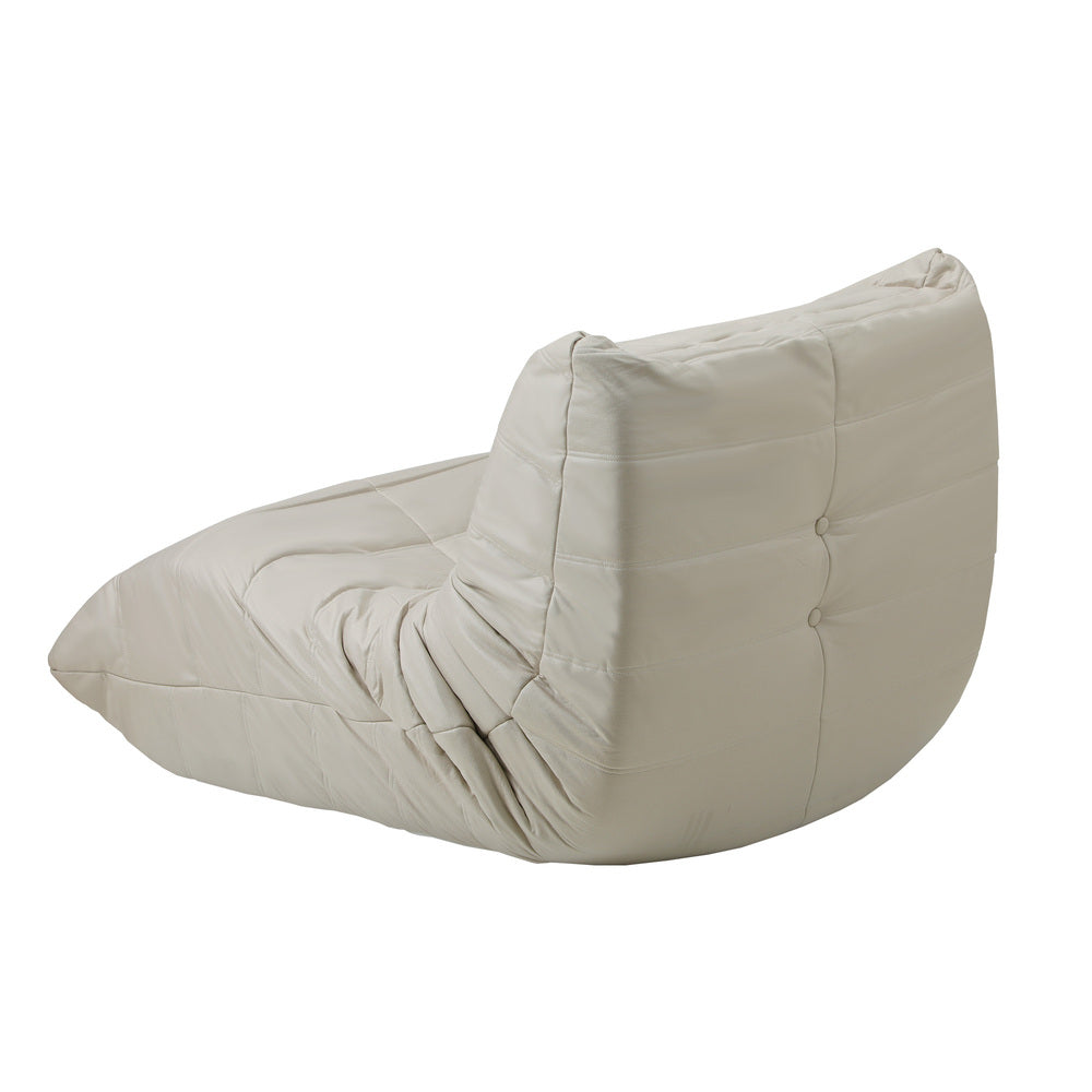 2X Floor Sofa Lounge Caterpillar Couch Single Pouffe Grey