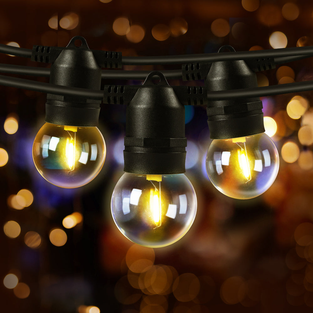 Mazam 14M LED Festoon String Lights Christmas Wedding Party Garden Waterproof