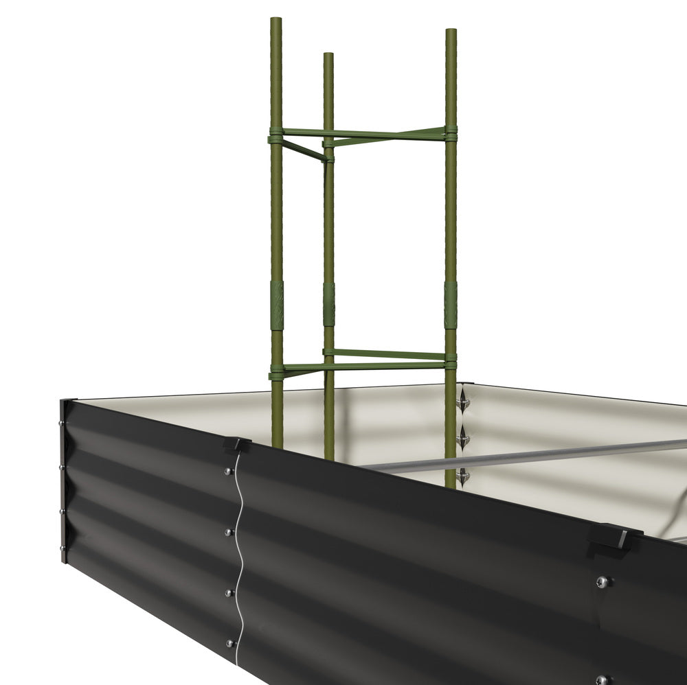 2x Garden Bed 290x90x30cm Planter Stand Box Galvanise