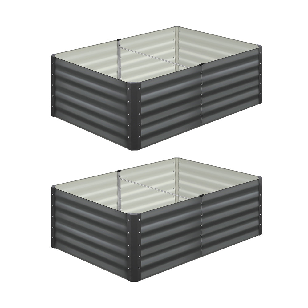Garden Bed Kits Raised Instant Planter 160x80x45CM Galvanised Steel 2PCS