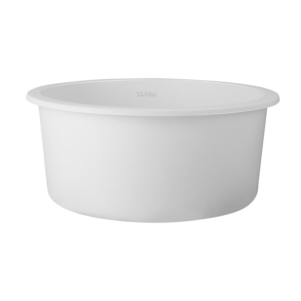 Kitchen Sink Basin Stone Sink Bathroom Laundry Single Bowl 430mmx430mm WH