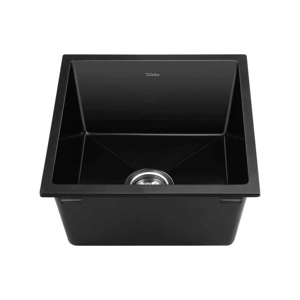 Kitchen Sink Stone Sink Granite Laundry Basin Single Bowl 45cmx45cm Black