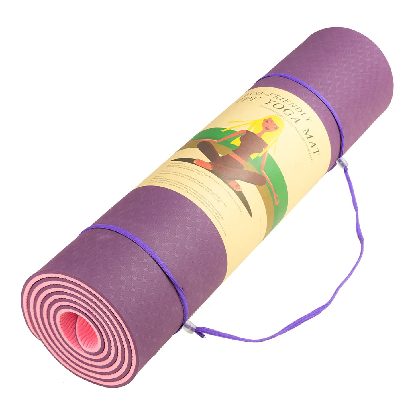 Eco-Friendly TPE Pilates Exercise Yoga Mat 8mm - Dark Purple