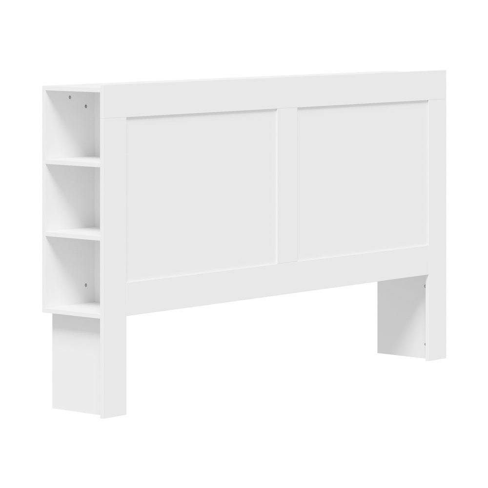 Bed Head with Shelves King Size White