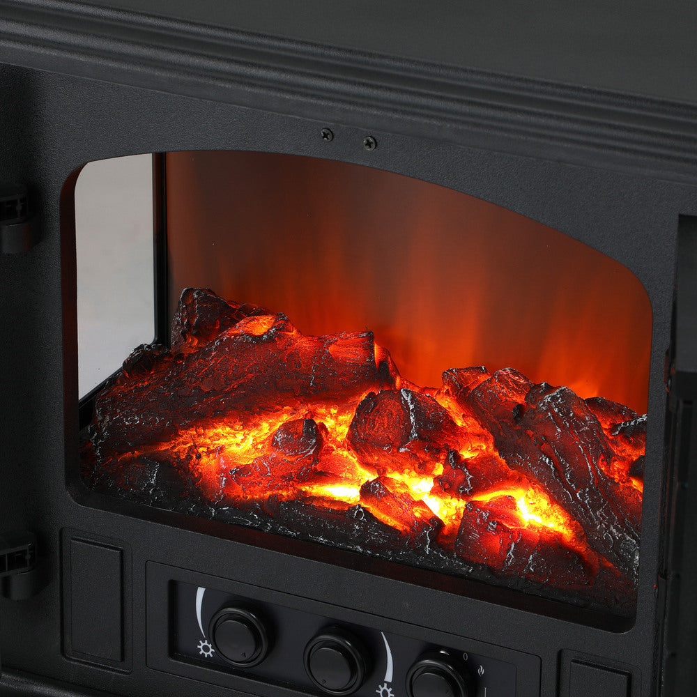 Vevare Electric Fireplace Heater Freestanding 3D Flame Effect 2000W
