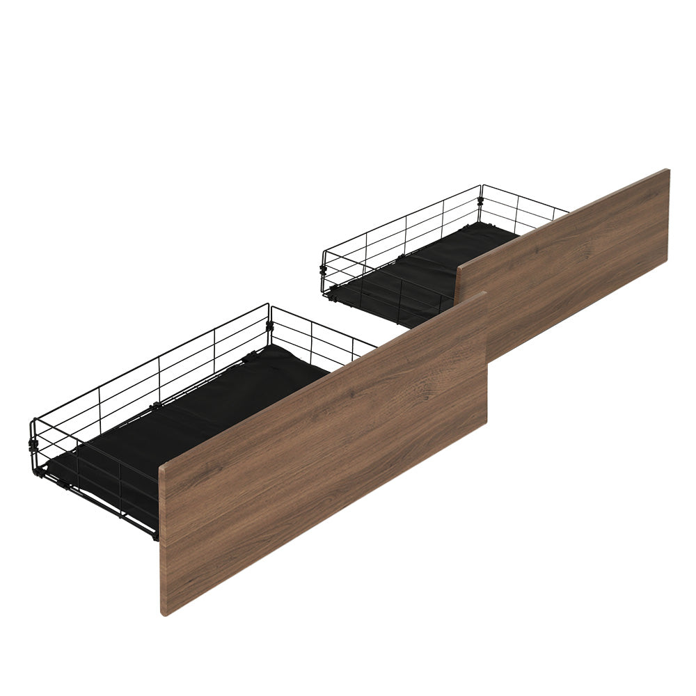 2X Bed Frame Storage Drawers Trundle Black