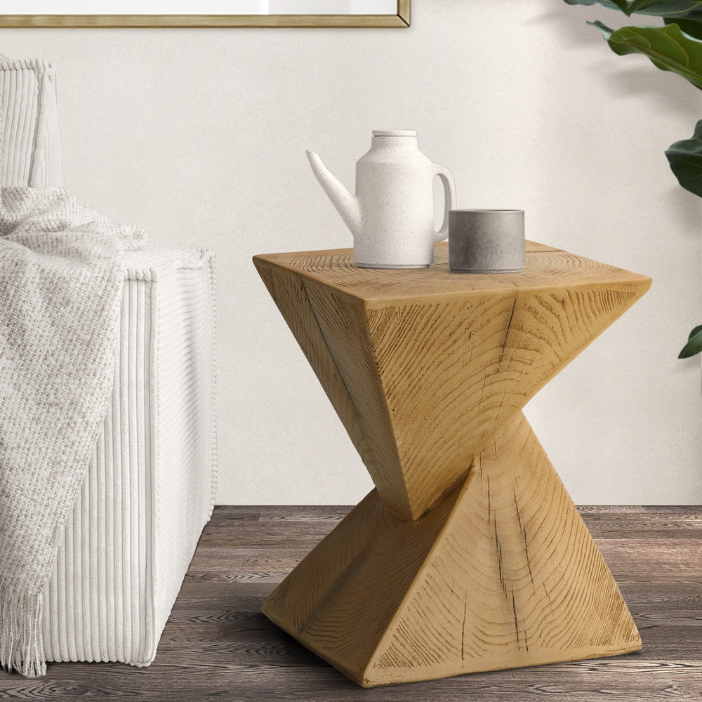 Side Table Terrazzo Concrete White/Natural/Black
