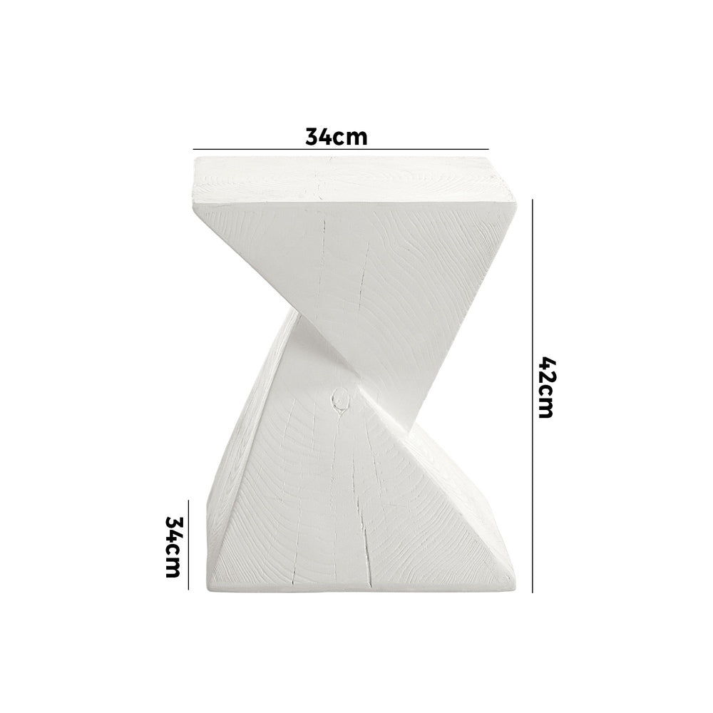 Side Table Terrazzo Concrete White/Natural/Black