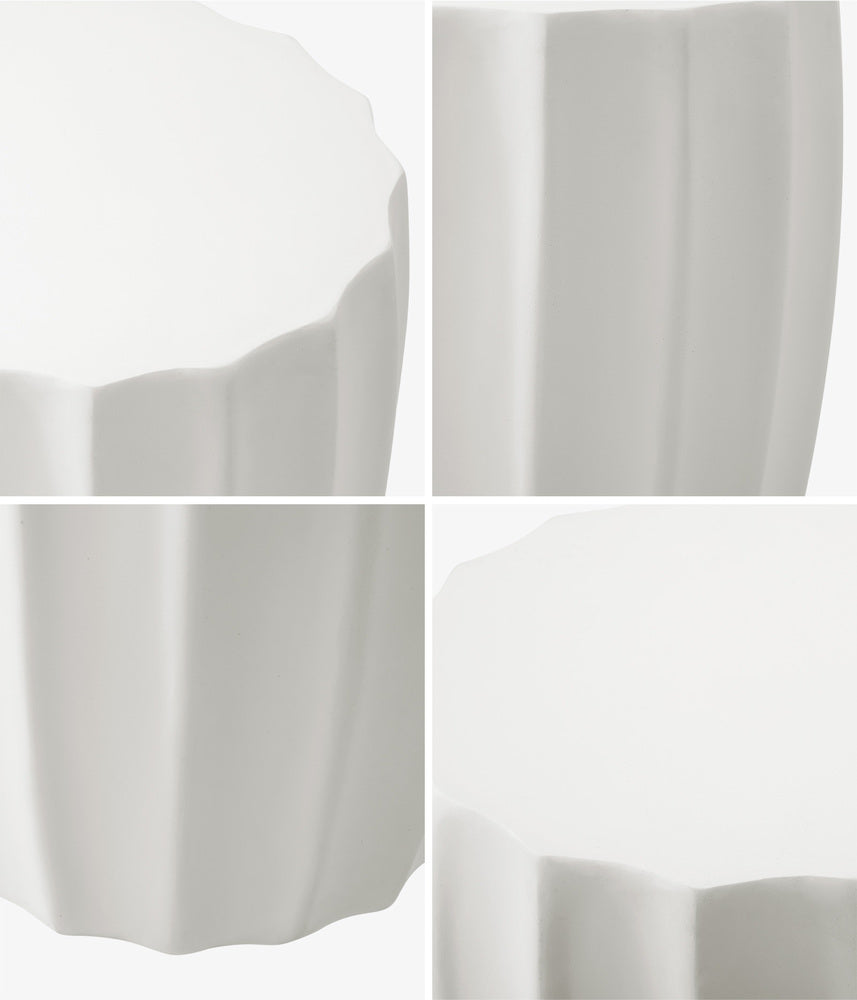Side Table Terrazzo Concrete White/Natural/Black