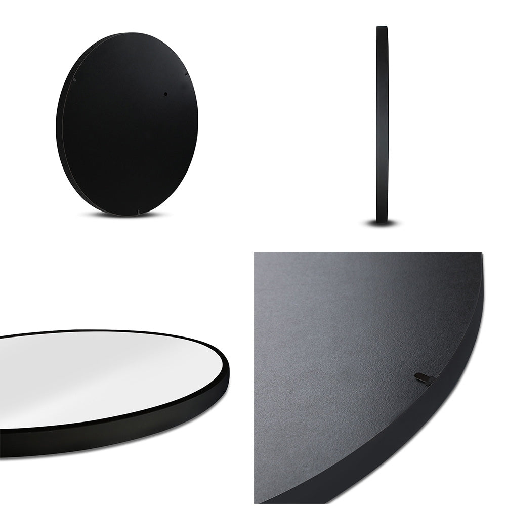 Wall Mirror Makeup 50Cm Home Decor Framed Mirrors Bathroom Round Black