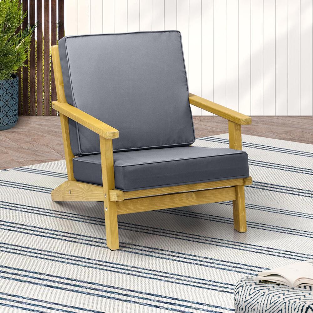 Outdoor Armchair Furniture Sun Lounge Wood Chair Patio Beach Garden Sofa