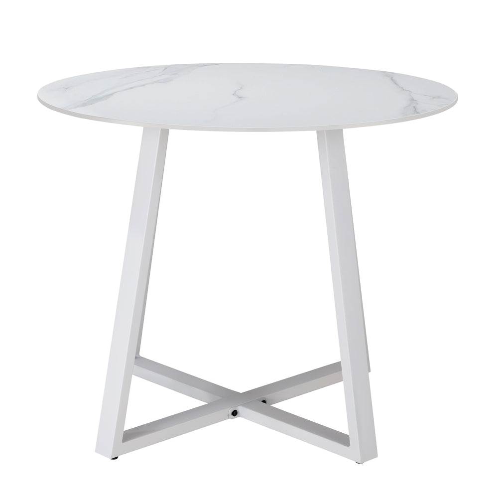 90cm Outdoor Dining Sintered Stone Table Patio Furniture Bistro Set